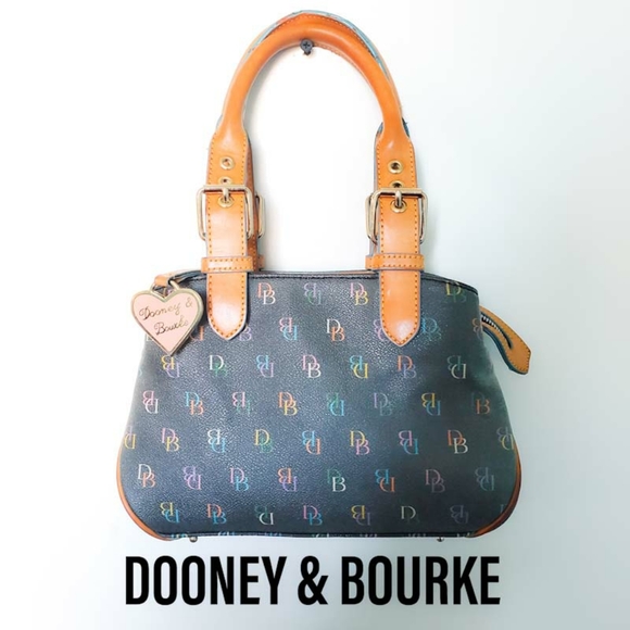 Dooney & Bourke Handbags - Dooney & Bourke Small Coated Canvas Signature Ba